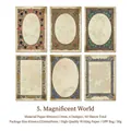 Retro scrapbook paper set with vintage floral frames in nostalgic yellow tones - Magnificent World