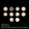 Papier dentelle rétro pour scrapbooking avec motifs artistiques gravés au laser - Fenêtre Ensoleillée / Lot de 10 feuilles