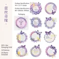 Violet lace butterfly PET stickers set with laser gold finish for journaling 20pcs - Lace Romance