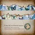 Nastro Washi Storia Farfalla Blu 35mm x 2m adesivi decorativi DIY per diario e scrapbooking - Ombra di Farfalla Cielo Blu
