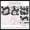 Peony theme vellum decorative paper for DIY scrapbooking with 5 floral pattern designs - Luoyang Peony