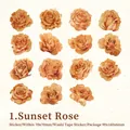 Vintage Washi-Sticker-Set Sunset Rose mit 45 Teilen für DIY Scrapbooking Dekoration - Sonnenuntergangsrose