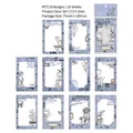 Blue vintage PET floral stickers set with butterfly patterns for DIY scrapbooking decor - Misty Moon
