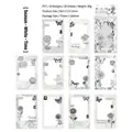 Floral PET collage stickers with vintage black and white butterfly motifs for DIY scrapbooking - White Season