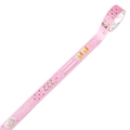 Cute pink washi tape featuring hand-drawn puppy and kitten illustrations for journaling - Pet Poem