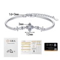 Dettaglio del bracciale moissanite argento S925 con certificato GRA e misura 16+3mm - Argento 925 / 40 Punti Moissanite