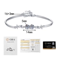 Detail of adjustable S925 sterling silver moissanite bracelet with GRA certificates - With GRA Certificate Gift Box / Moissanite (S073)