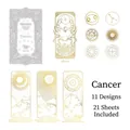 Adesivi PET costellazione Cancro retrò in lamina d'oro per scrapbooking, set 21 pezzi - Cancro