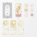 Retro Virgo zodiac PET stickers with gold foil detailing for journaling, 21 pieces set - Virgo