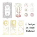 Vintage Libra zodiac stickers featuring 11 patterns and 21 pieces for scrapbook decor - Libra