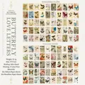 Retro Butterfly Love Letter material book with 100 sheets of vellum and bond paper - Butterfly Love Letter