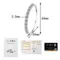 Detail view of 3.5mm moissanite silver bangle with size chart and GRA certificate - 2.2 Carat Moissanite