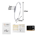 Detail van s925 zilveren moissanite armband met GRA certificaat en maatspecificaties - 1.3ct Moissanite