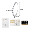 Dettaglio del bracciale moissanite a naso di maiale con certificato GRA e misure precise - Moissanite da 2 Carati (S069) / Argento 925