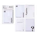 Minimalist white notepad set with basic black symbols, featuring 80 sheets of premium paper - Informal Essay