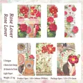 Set di carta vintage Rose Lovers per scrapbooking con 20 adesivi floreali a tema cuore - Amante delle Rose