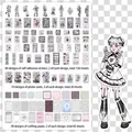 200pcs DIY scrapbooking kit with gothic anime stickers and vintage decorative papers - Heartbeat Game