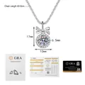 S925 sterling silver moissanite bow necklace with 1 carat D color stone and GRA certificate - 925 Silver / 1 Carat Moissanite