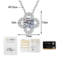 Colgante de trébol en plata S925 con certificado GRA y moissanita brillante de lujo - Plata 925 / Plata (Moissanita de 0,5 ct)