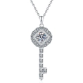 S925 sterling zilveren sleutelhanger ketting met moissaniet stenen en briljante details - 925 zilver / High carbon steen