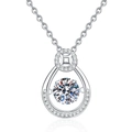 Elegant s925 silver moissanite necklace with a dancing heart teardrop pendant - 6.5mm High Carbon Stone Style (XL498)