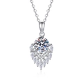 Elegant S925 sterling silver necklace with 1 carat moissanite teardrop pendant and chain - 6.5mm High Carbon Stone