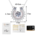 Dettaglio pendente a ferro di cavallo con certificato GRA e specifiche della moissanite - Argento 925 / 1 Carato di Moissanite