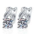 Orecchini a pendente in argento S925 moissanite con design a croce dell'infinito chic - Argento 925 / Pietra ad alto contenuto di carbonio da 6.5mm