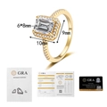 Detail of emerald cut moissanite ring with GRA certificate and warranty card included - US 9 / 2 Carat Emerald Cut Moissanite (HK Size)