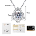 Detalle de collar flor de plata s925 con certificado GRA y piedra moissanita de 1ct - Moissanita de 0,5 Quilates / Plata 925