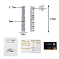 Dettaglio orecchini pendenti in argento S925 e moissanite con certificazione GRA inclusa - Stile Moissanite Argento