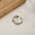 Vintage S925 sterling silver multi-layer twisted open ring with oxidized finish - Adjustable Open Size (US 6.5-8) / Antique Silver