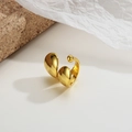 Ear cuff a doppio strato in argento sterling S925 con finitura in oro lucido - Argento 925 / Placcato Oro 18K (Pezzo singolo)