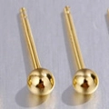 Minimalist 925 sterling silver ball stud earrings with polished 18k gold plating finish - 925 Silver (With Rubber Back) / 18K Gold Color 3mm