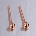 Minimalist 925 sterling silver ball stud earrings with rose gold plated finish - 925 Silver (With Rubber Back) / Rose Gold 2.5mm