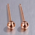 Minimalist 925 sterling silver round bead stud earrings in a polished rose gold finish - 925 Silver (With Rubber Back) / Rose Gold 3mm