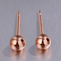Minimalist 925 sterling silver ball stud earrings with elegant rose gold plating - 925 Silver (With Rubber Back) / Rose Gold 4mm