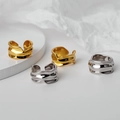 Ear cuff testurizzati irregolari in argento 925 con finitura oro e argento - Argento 925 / Argento