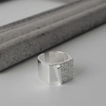 Minimalistischer S925 Sterlingsilber Ring mit einzigartiger Origami-Papier-Struktur - Offene Größe 13 / Weißgold