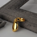 Anello minimalista in argento S925 in forma organica dorata con finitura lucida - Misura Aperta 13 / Oro 18K