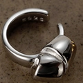 Minimalistischer S925 Sterling Silber Knoten Ohrklemm mit hochpoliertem Finish - 925er Silber / Weißgold (Einzeln)