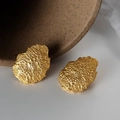 Orecchini a perno in argento S925 dorato con trama organica irregolare effetto lava - Argento 925 / Oro 18K
