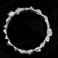 Onregelmatige S925 sterling zilveren open ring met rotsstructuur in gepolijst zilver - US 7 / Zilver