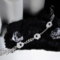Minimalistische S925 sterling zilveren armband met onregelmatige textuur en gemengde ketting - 925 zilver / Zilver