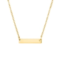Minimalist gold 316L stainless steel necklace featuring a polished rectangular bar pendant - Gold