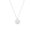 Collier double épaisseur en acier inoxydable avec un pendentif disque rond poli - Couleur Acier