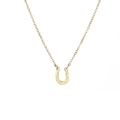 Collar de acero inoxidable dorado con colgante de herradura y una textura martillada única - Dorado