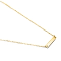 Elegant gold-tone 316L stainless steel necklace with polished rectangular bar pendant - Gold
