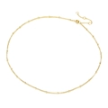 Minimalist single layer golden stainless steel bead chain necklace with lobster clasp - Gold