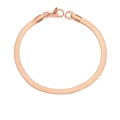 Minimalistisches vergoldetes Schlangenarmband aus Edelstahl mit Karabinerverschluss - Mittlerer Langer Stil / Roségold
